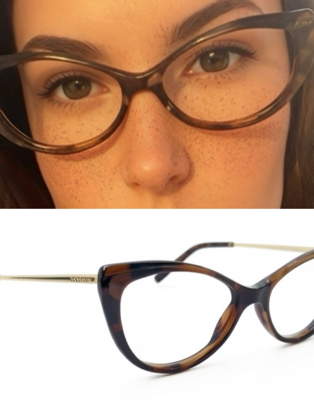 Yves Saint Laurent YSL Tortoise cat eye Eyeglass frames with Embossed Logo